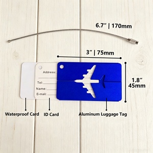 Custom Metal Luggage Tags, Airplane Baggage Tag, Bagpack Bag Travel <b>Gift</b> for Business & Vacation, Promotional <b>Gifts</b> - Product Image 5