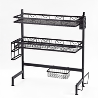 Égouttoir à vaisselle à 2 niveaux en acier inoxydable, fournitures de cuisine domestiques, support de rangement pour évier et comptoir avec drain intégré