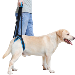 Harnais de soutien pour pattes arrière de chien, avec bouton solide, sangle de levage réglable, poignée, en polyester bleu, aide à la mobilité pour chiens âgés, handicapés, de grande taille - Product Image 1