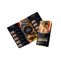 Imprimer brochure flyer au format A4 avec laminage mat et UV ponctuel et images personnalisées pour restaurant ou catalogue de café