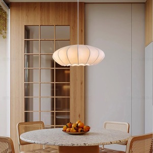 Lámpara colgante de seda de estilo japonés, ovalada, E27, Led, blanca, de un solo cabezal, para dormitorio, restaurante, casa de huéspedes - Product Image 2