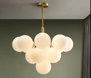 Zèle Éclairage Moderne Cuivre Salle À Manger Table Bar suspendu Or Boule De Verre Suspension - Product Image 5