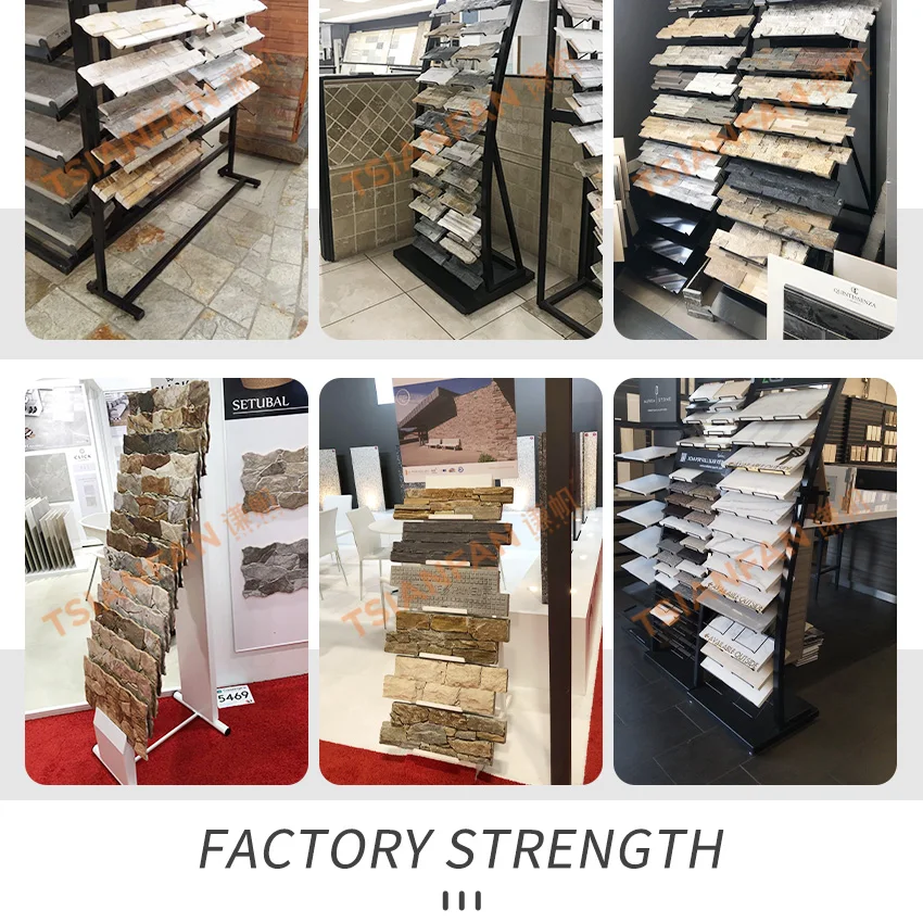 Tsianfan Metal Displays Stand Tiles Wood Floor Tower Racks Marble Granite Stone Quartz Floor Standing Parquet Tower Display Rack
