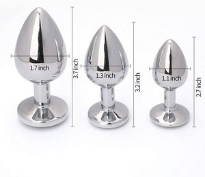 Большая массивная водонепроницаемая анальная пробка из нержавеющей стали и алюминиевого сплава с кристаллами для взрослых, секс-игрушка для мужчин и женщин - Product Image 3
