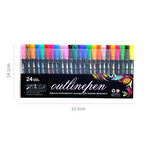24 Colors Cool <b>Magic</b> Silver Glitter Dazzle Outline <b>Marker</b> Pens for DIY Card Doodle - Product Image 1