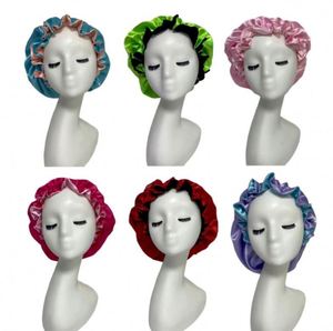 Bonnet en satin réglable pour cheveux naturels, pour adolescents, tout-petits et enfants, pour dormir la nuit, réversible, double couche - Product Image 4