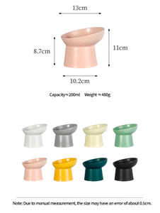 Doe אביזרים כלבים כלבים לחיות מחמד סיטוני יהלום גבוה רגליים הסיטונאי קערת cuenco מוצק קערת קרמיקה חתול עם הגנה על צוואר - Product Image 6