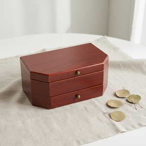 Boîte à bijoux musicale en bois personnalisée avec miroir et tiroir |   <span class=keywords><strong>Cadeau</strong></span> souvenir familial pour filles et femmes - Product Image 2