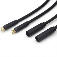 Connecteur moteur étanche IP65 à 3 broches, 12A 250V, contact en laiton, prise droite en caoutchouc, câble pour vélo électrique et trottinette