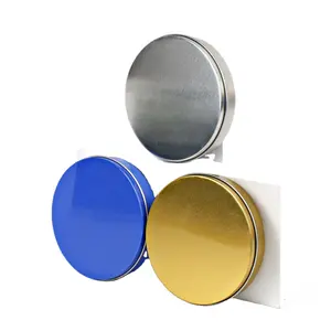 China hot selling round seamless smart watch earphones accessories flat lid tin boxes tin cans