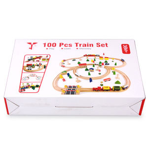 Yüksek miktar 100 adet ahşap tren setleri erken eğitici oyuncak yarış araba trafik araçları oyuncak oyuncak yuvası çocuklar için - Product Image 4