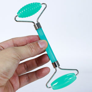 Gaya baru kecantikan berkepala ganda rol giok Resin dan alat Gua Sha pijat wajah tubuh rol giok Set GuaSha - Product Image 1