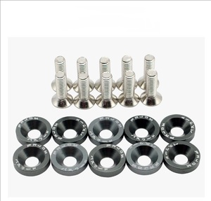 Kit de arandelas de refuerzo automotriz JDM Kit de pernos de parachoques acampanado M6 con arandelas espaciadoras anodizadas coloridas - Product Image 2