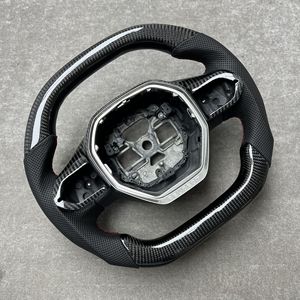 Volant sport en fibre de carbone forgée/twill de qualité supérieure avec cuir perforé/grip pour Peugeot 408 4008 <span class=keywords><strong>5008</strong></span> - Product Image 2