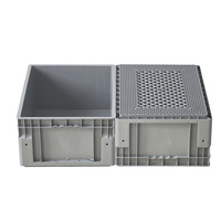 Caisse en plastique pliable et empilable UGET, recyclable, épaissie, avec fond en maille, pour stockage vertical en entrepôt tridimensionnel