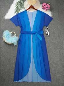 2024 <span class=keywords><strong>grande</strong></span> <span class=keywords><strong>taille</strong></span> dégradé <span class=keywords><strong>plage</strong></span> couvrir à manches courtes une pièce <span class=keywords><strong>Kimono</strong></span> femmes maillots de bain femme maillot de bain maillots de bain natation - Product Image 3