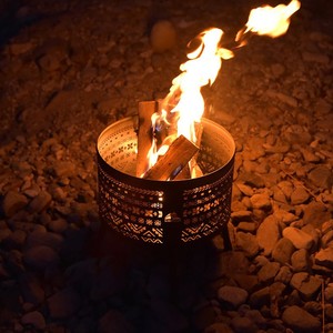 <b>Fire</b> <b>Pit</b> Wood Stove <b>Portable</b> Folding Outdoor Camping Grill Rust Proof Corrosion Resistant Black - Product Image 1