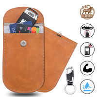 Bolsa de bloqueo de señal de teléfono móvil de cuero puro personalizado/Jammer Anti-Radiation Shield Signal Block