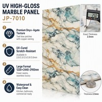 Panneau mural en marbre UV Onyx Agate B1 ignifuge, haute brillance, imperméable, résistant aux rayures pour l'intérieur des hôtels et salons