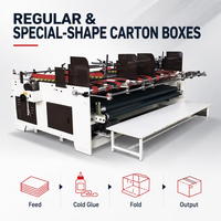 Machine de pliage et de collage électrique à double ligne, vendue directement d'usine, pour boîtes en carton ondulé