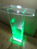 Pupitre en Acrylique Transparent, Pupitre en Plexiglas avec Meuble Lumière LED pour Mariage