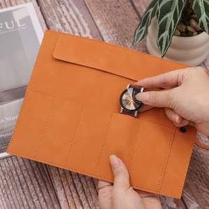 Custom logo Travel <b>Watch</b> Pouch Durable Business Bag Capacity <b>Watch</b> Storage Bag Soft PU Leather <b>Watch</b> Rolls - Product Image 4