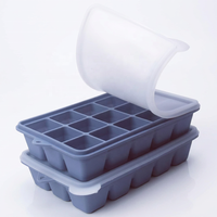 Grand moule à glaçons en silicone avec couvercle, bac à glaçons en silicone, moule en silicone de qualité alimentaire pour la préparation de boissons, bar, cuisine
