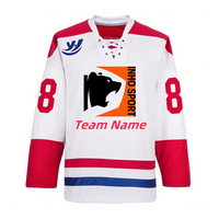 Maillot de hockey sur glace personnalisé pour jeunes et adultes, vente en gros, sublimation, polyester sergé, maille, uniforme d'équipe, séchage rapide