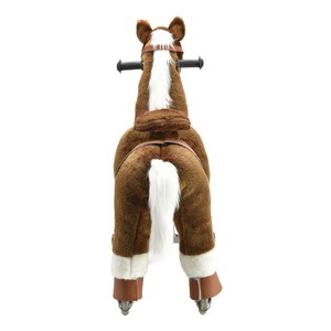 <span class=keywords><strong>Cavallo</strong></span> a Dondolo in Legno per Bambini, Marrone, Peluche Meccanico con Ruote per Gioco e Attività Fisica - Product Image 3