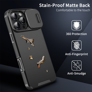 Custodia Protettiva Antiurto con Protezione Fotocamera Scorrevole per <span class=keywords><strong>iPhone</strong></span> 17 Air 17 16 14 13 12 11 15 Pro Max + Mini, Cover Posteriore Opaca a Doppio Strato - Product Image 4