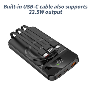พาวเวอร์แบงค์แบบพกพา 10000mAh รองรับการชาร์จไร้สาย 15W พร้อมสายชาร์จ 3 เส้น รองรับการชาร์จเร็ว PD 22.5W  รับทำโลโก้ตามสั่ง - Product Image 2