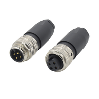 Conector Circular Industrial Impermeable DIN IP67 de 7/8, 4 Pines, 300V, 10A, Macho y Hembra, con Carcasa de PC