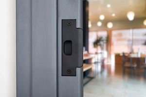 Commercial Modern T Shape <b>Security</b> Door Latch Black Satin Nickle Cylinder Tubluar Cylindrical Strike Plate Aluminium Door Lock - Product Image 5