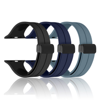 Tali Magnetik Silikon Chungming untuk Apple Watch Seri 9 8 41mm 45mm, Correas Para Reloj Strap untuk Apple Watch Ultra 2 49mm