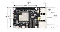 SKU-30560 Waveshare ESP32-P4-Modul Papan Pengembangan Berkinerja Tinggi dengan Wi-Fi 6 dan 5 BLE, Dual-Core RISC-V MCU, 32MB