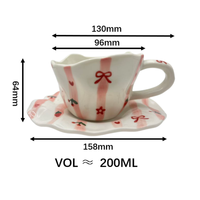 Vente en gros d'usine, personnalisation, tasse à café et soucoupe en céramique artisanale irrégulière de 200 ml, mug en porcelaine pour cadeau, latte ou thé