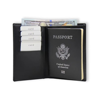 Porte-passeport avec logo personnalisé en gros Carte en cuir de luxe Porte-passeport avec blocage RFID