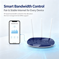 Routeur Wi-Fi sans fil Anxinshi pour la maison, jusqu'à 450 Mbps, Internet stable à haute vitesse, contrôle intelligent de la largeur de bande, 3 antennes à gain élevé