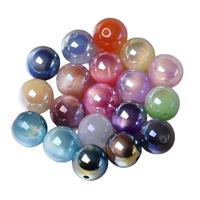 Perles rondes œil-de-chat électroplaquées or 16 mm, les plus vendues, pour stylos à perles DIY et breloques de sac