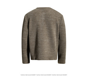 Nouvelle Arrivée T-shirts à manches longues gaufrés unis décontractés pour hommes, style <span class=keywords><strong>Old</strong></span> Money, col Henley - Product Image 2