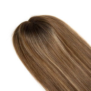 Listo para enviar: Topper de cabello humano virgen europeo natural 6*7 Mono Net con base de seda y clip, liso, en stock. - Product Image 4