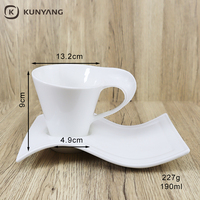 Tasse et Soucoupe à Café en Céramique Nordique Unique Personnalisée Prix Usine, Tasses à Café Élégantes en Céramique