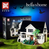 DK80022 Juego de Construcción de Villa Iluminada OEM de Gran Venta - Modelo de Mansión Iluminada con Luces LED, Bloques de Vista Urbana, Regalo para Coleccionistas