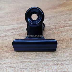 38mm elektroforez mat siyah bahar ataş metal bulldog klipleri