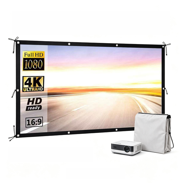 Projector Screen 100 Inch 16:9 4K HD Foldable Portable Projection Movies Screen for Home Theater Outdoor Indoor 60Inch 120Inch
