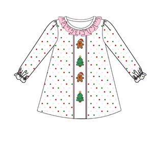 Conjunto de pijama navideño para hermanas, camisón de manga larga con estampado de puntos, conjuntos de ropa para niños pequeños - Product Image 6