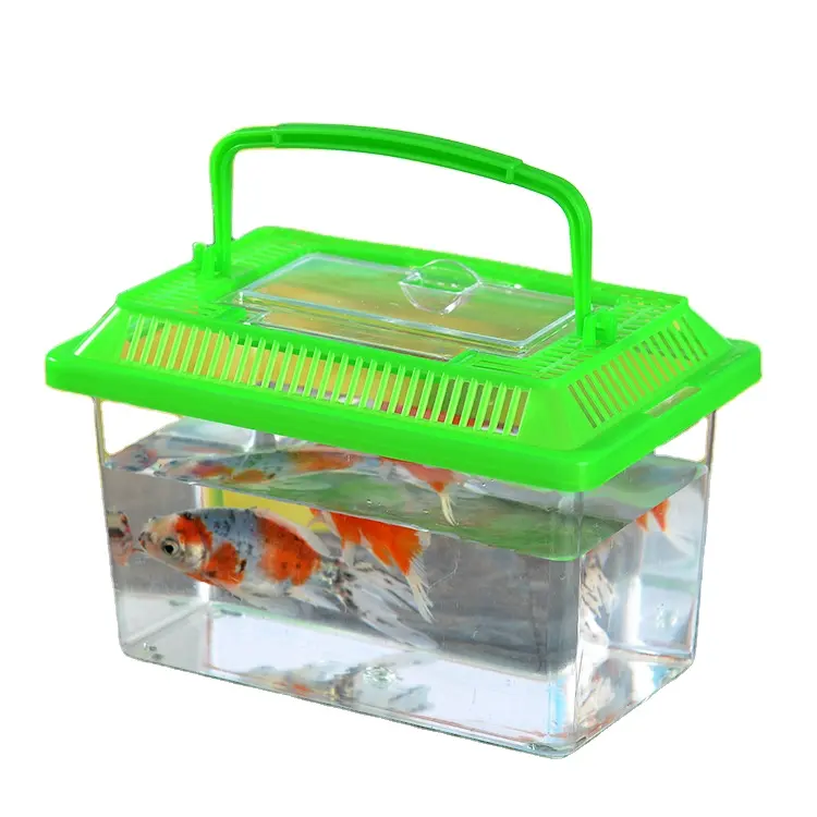 Transparant Plastic Aquarium Goudvis Tank Schildpad Pet Box Turtle Box Transportdoos Met Zonnedek