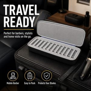 Estuche Organizador para Cuchillas de Clipper, para Cuchillas Desmontables Wahl/Andis/<span class=keywords><strong>Oster</strong></span> A5, Capacidad para 12 Cuchillas para Barberos y Peluqueros de Mascotas - Product Image 5