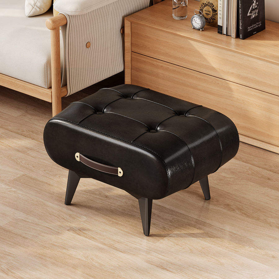 Black soft-packaged shoe-changing stool