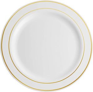 Bán Buôn Sang Trọng 12-Người Bộ Đồ Ăn Đặt Vàng Trắng Tấm Sạc Rim Bộ Đồ Ăn Đám Cưới & Bữa Ăn Tối Cách Sử Dụng - Product Image 6